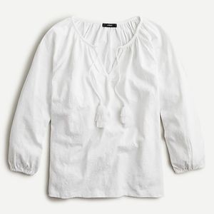 J.Crew floral embroidered knit long sleeves top, medium, white